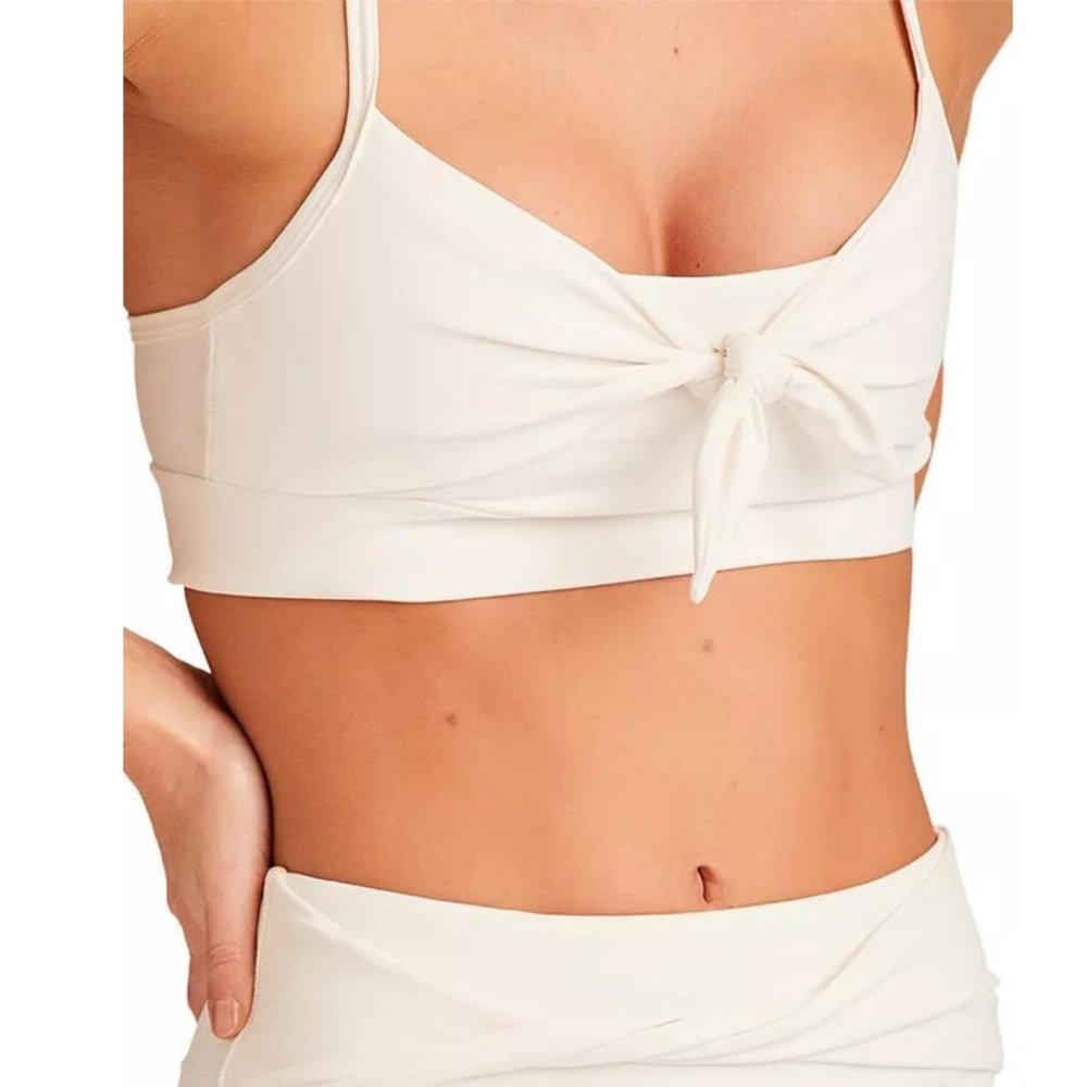 Alala Womens Tied-Front Sports Bra Color-Bone Size XL